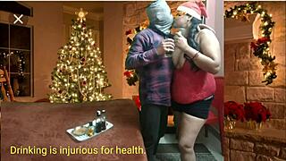 Grouping fun for stepdaughter, and her big cock boyfriend on Christmas