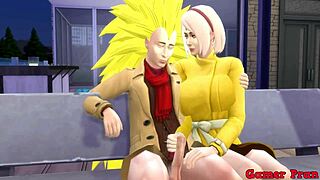 Hinata meets Sakura, invites drinks, fucks ass on table