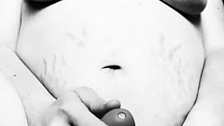 Horny pregnant MILF teases with her big tits