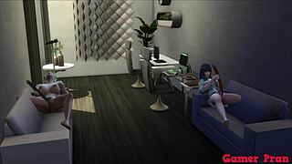 Naruto hentai: Tsunade helps Hinata with intense anal action