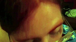 busty wife gives a sloppy blowjob to her mature lover