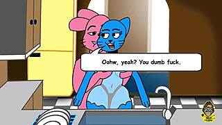 Richard and Nicole Watterson share an intimate moment with licking and touching.