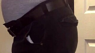 Shaved Mature Almost Caught Stroking Cock!