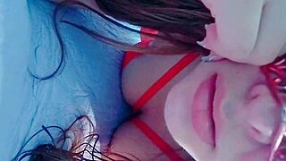 Fucking a young Mexican milf with big ass in thong, she moves it aside and takes it from behind