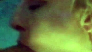 Sexy blonde gags on 9 inch thick cock