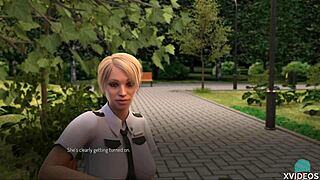 Bound Milf Gives Public Blowjob in Park