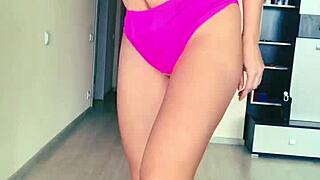 watch this hot blonde milf tease you with her body