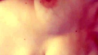 danielle roy plays with toys while cody roy masturbates and cums on her natural tits