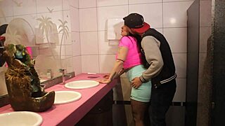 I watched that naughty milf with big tits getting creampied by a monster cock in the party bathroom, feeling so voyeuristic and excited.