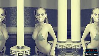 sophia knight the blonde scottish milf shows her perfect ass while flirting and stripping in lingerie