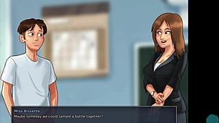 Cumshot In Library During Game Scene