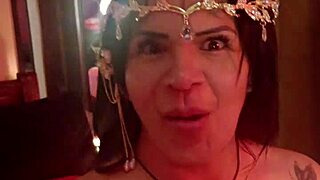 Watch a slightly older woman with a chun li outfit and no braces in a hentai video