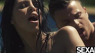 Sexy girls threesome with male fuckbuddy