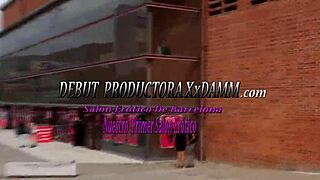 Erotic salon in Barcelona features public unexpected trio part 1