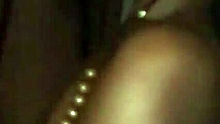 ebony chick gives sloppy blowjob to boyfriend