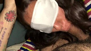 It is mature prostitute Petera who presents the POV blowjob when she blindfolds a man