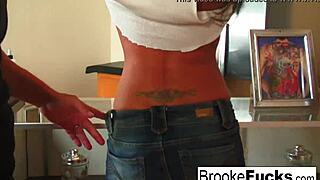 Some action with Brooke Brand’s big tits and a tight pussy in a tattoo shop