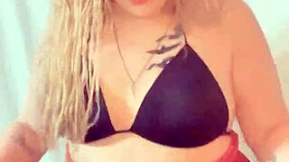 A MILF called Dana gets busy with the camera and starts grinding in her crotchless panties