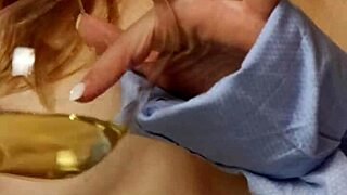 She masturbates passionately after the party, reaching orgasm.