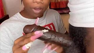 Stepsister verbally sucks 11 inches of hard BBC in taboo homemade scene