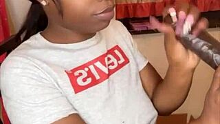 Stepsister verbally sucks 11 inches of hard BBC in taboo homemade scene