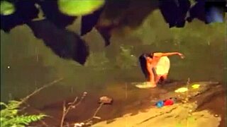 Blonde teen 18+ bathes, gets horny