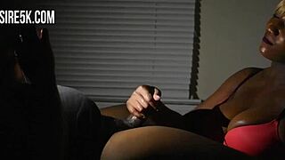 Amateur guy gets a rough handjob from mature mom