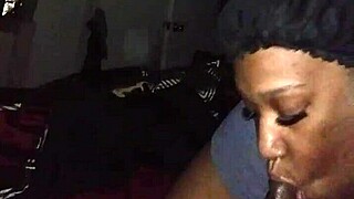 bbw milf enjoys sloppy top with big black cock at night