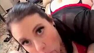 Sexy milf sucks that throbbing cock!