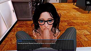 Hentai mommy video gags on big cock and slurs cum in mouth