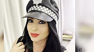 naughty policewoman sucks cocks at halloween party until cum