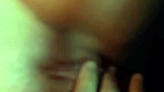 Playing with my wife's wet shaved pussy through masturbation and fingering at home