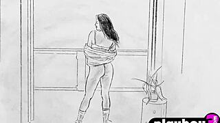 A gorgeous MILF poses in hot clothes outdoors, then rips them off for a seductive striptease