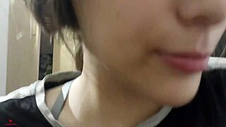 The step sister fucks latina teen because she blew her home made blowjob