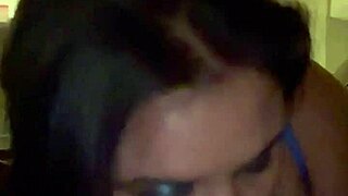 Horny latina milf gives daddy the best blowjob of 2022, ending with cumshot on tits.