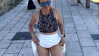 Naughty Spanish Journey Flashing Big Tits Outdoors Day 4