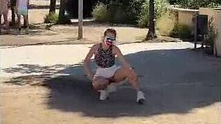 Naughty Spanish Journey Flashing Big Tits Outdoors Day 4