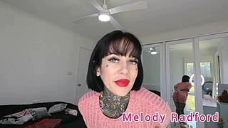 Melody Radford Tries On Short Black Skirt, Shows Big Ass Closeup