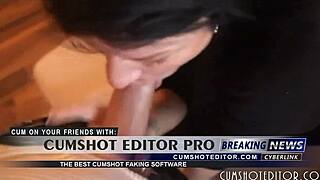 German MILF gets her pussy filled up with come in POV