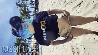 Tattooed Brunette Sucks Hard Cock Until Ass Fucking Outdoors Publicly