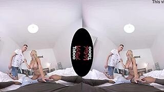 Hey, check this virtual taboo with one MILF handling two hard cocks in POV action!