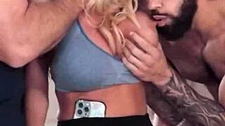 Milf Hunter Passes Torch with Blonde Bombshell in Hard Assfucking