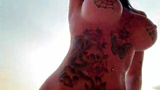 Dancing naked in sauna, milf shows off big tits for amateurs