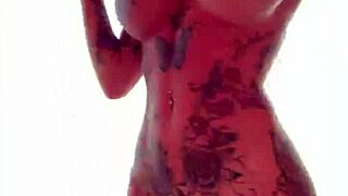 Nude bathing sauna dance of big tits and ass by mature woman