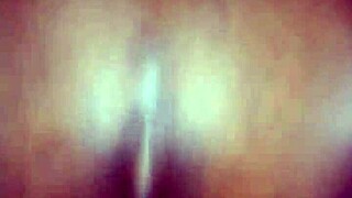 ebony milf bends over and masturbates with a tail in her big ass at home