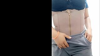 Why is this cleaning lady flashing her big tits in the bathroom?