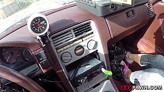 blonde milf tries selling car at pawn, ends up selling her body