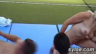 big dildos stretch tight holes for french anal lesbians