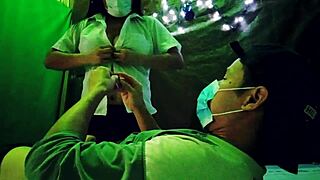 Stepdaughter Rides Stepfather's Big Cock After Losing Reindeer Bet