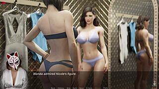 Two asian milfs with big tits get naughty in the changing room during ms denvers game episode nine